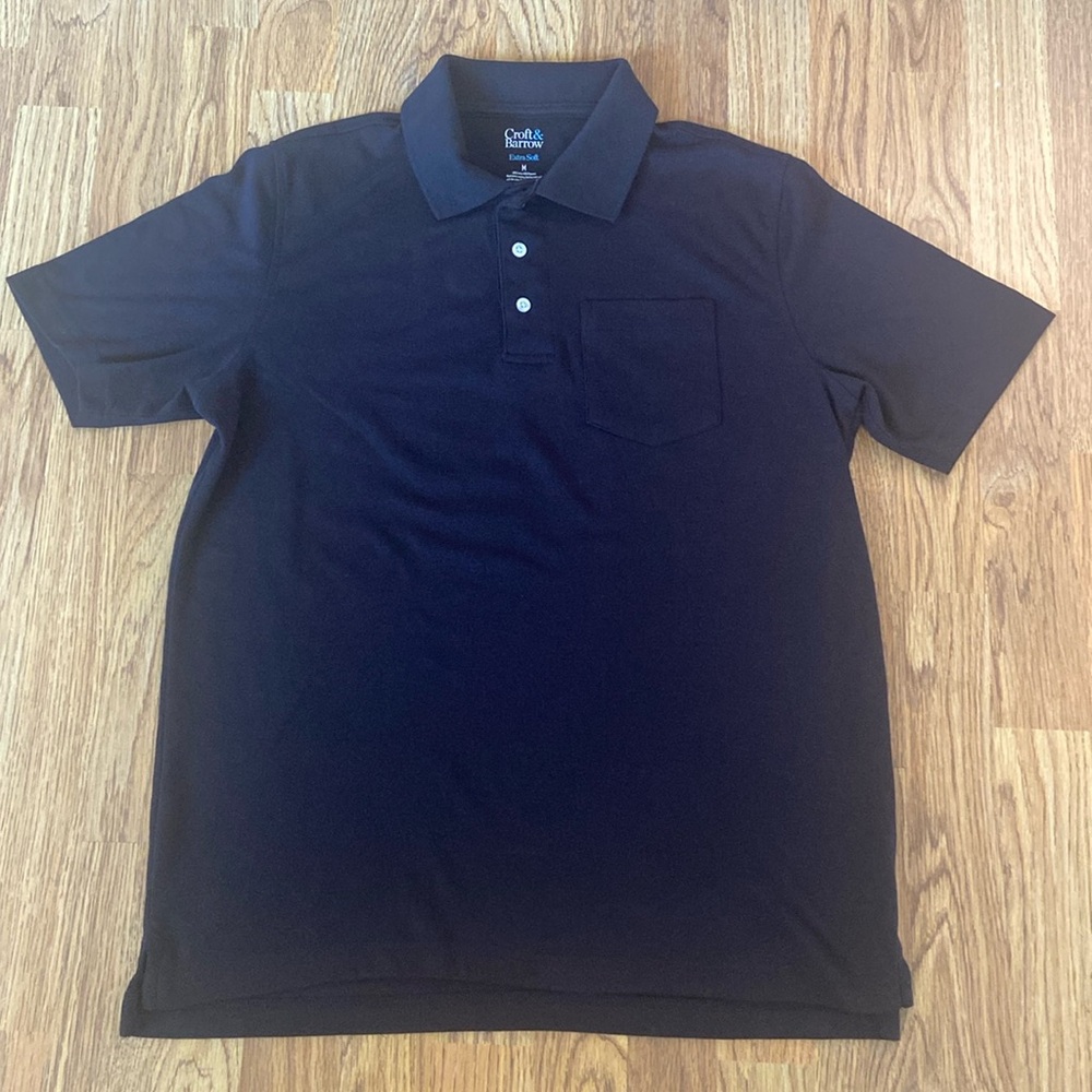 Croft & Barrow Men’s Like New Black Polo Extra Soft Size Medium